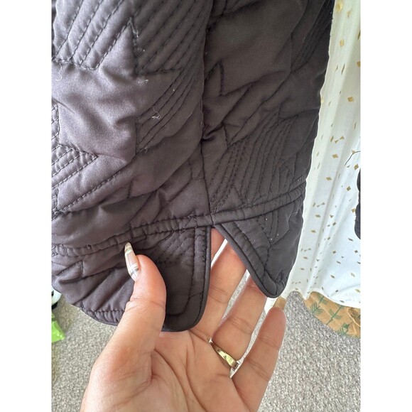 Weathercast Women's Quilted Hideaway Hoodie Zipper & Button Up Parka Jacket XL - Picture 5 of 12